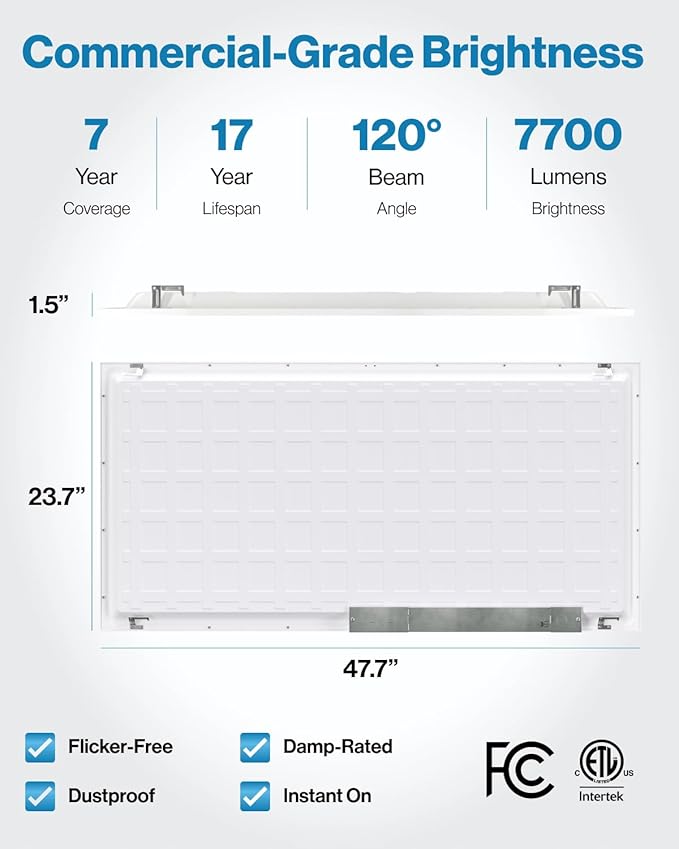 Sunco 48 Pack 2x4 LED Flat Panel Light Drop Ceiling Office Fixture, 7700 LM - Image 6