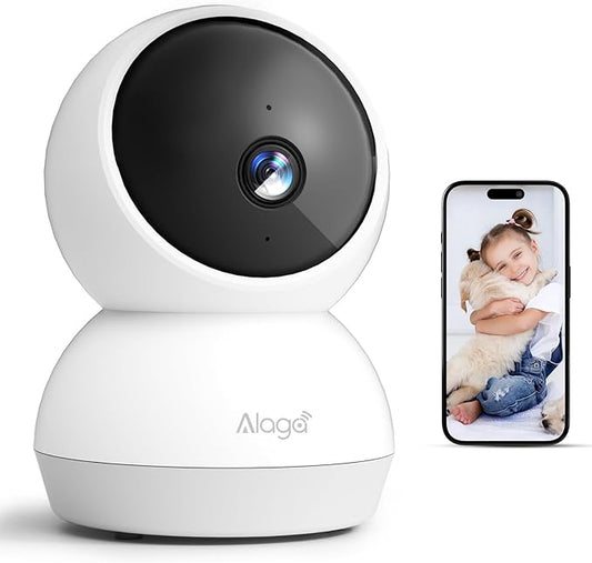 2K Indoor Security Camera, 360° Pan/Tilt AI Human Pet Motion Security Camera by Alagabrandflagship