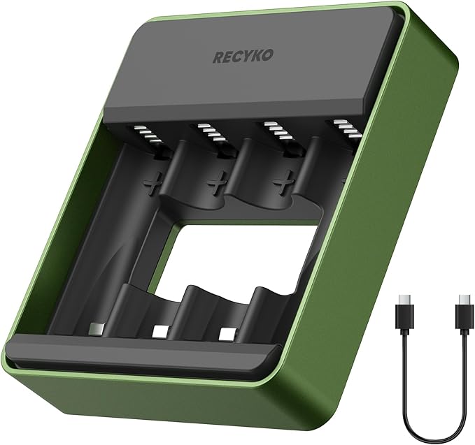 RECYKO AA AAA NiMH Battery Charger, 4 Individual Bay Charger by Unknown