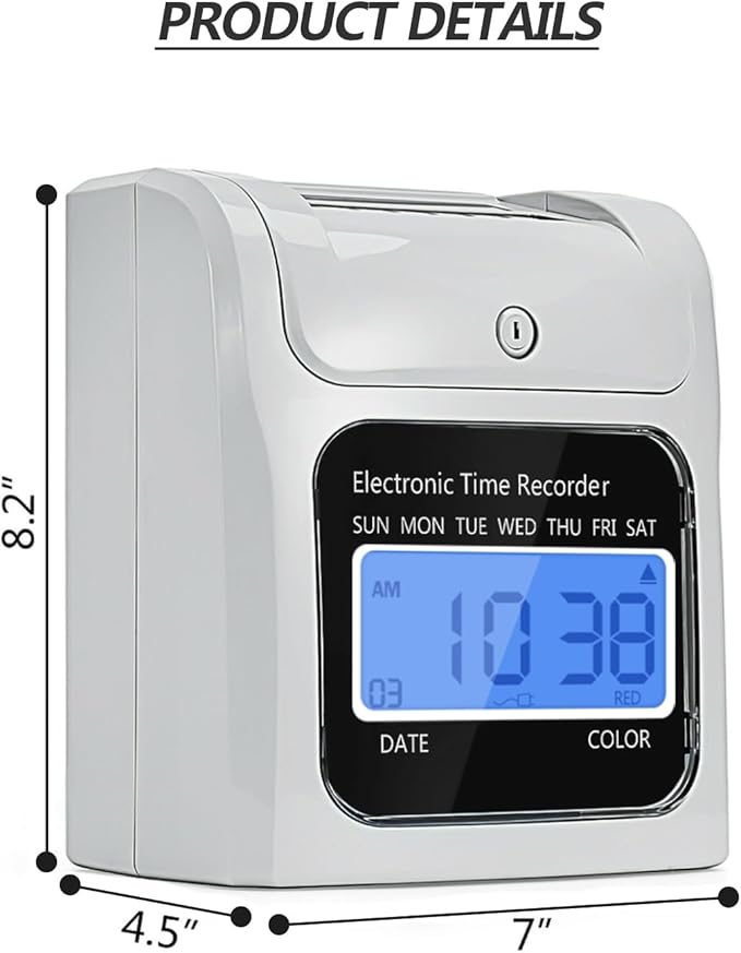 TooCust Time Clock Bundle with 200 Time Cards, 4 Ink Ribbons, 2 Ten-Slot Time - Image 6