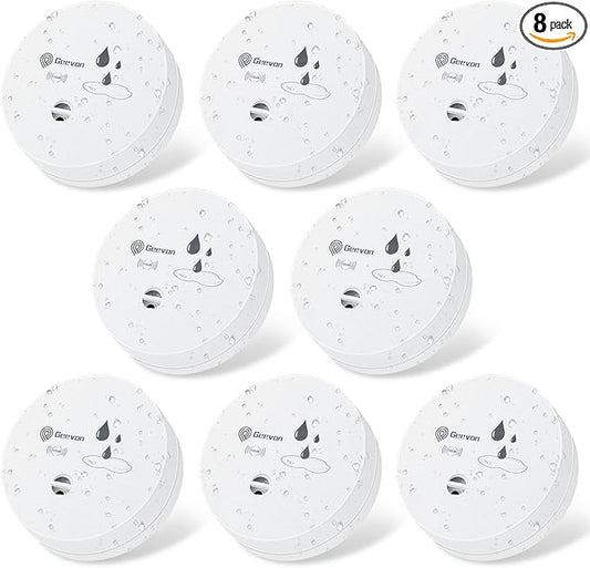 Geevon 8 Pack Water Leak Detectors, 100dB Water Sensor Alarms Flood Detector by GEEVON
