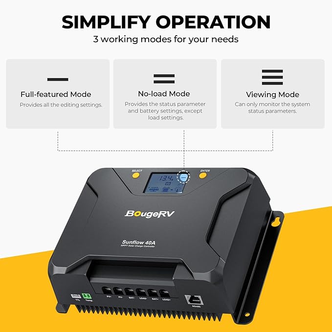 BougeRV MPPT Solar Charge Controller 40A, w/ Low-Temp Cut-Off, APP Control - Image 5