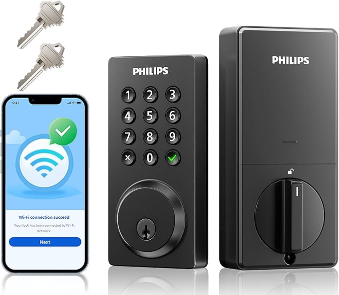 Philips Smart Lock, Smart Door Lock Built-in WiFi, App Remote Control, Keyless by Philips