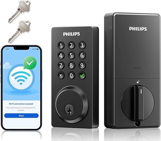Philips Smart Lock, Smart Door Lock Built-in WiFi, App Remote Control, Keyless by Philips