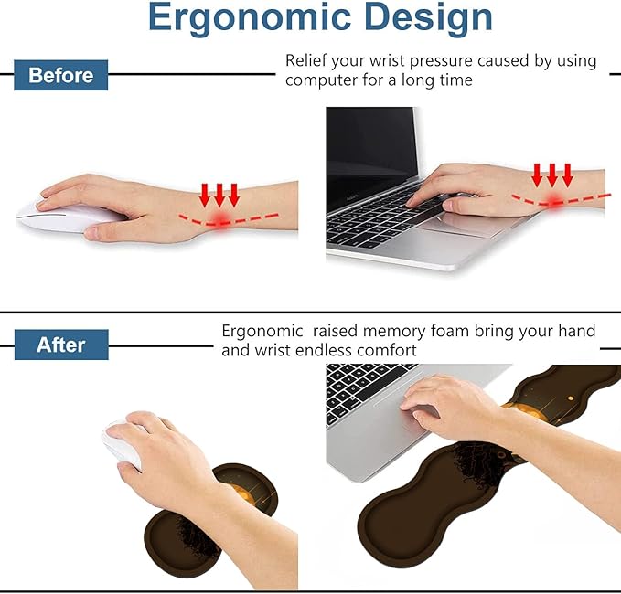 Ergonomic Keyboard Wrist Rest & Mouse Pad Wrist Rest Set, Large XXL Gaming Desk - Image 3