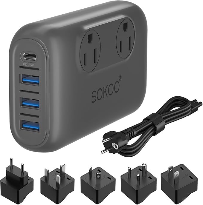SOKOO 230-Watt Step Down 100-220V to 110V Voltage Converter, International by SOKOO