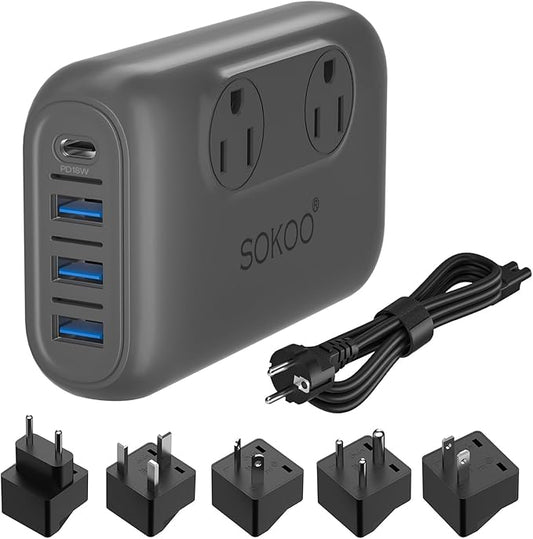 SOKOO 230-Watt Step Down 100-220V to 110V Voltage Converter, International by SOKOO