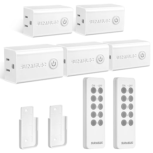 SURAIELEC Remote Control Outlet, Wireless Remote Light Switch, 100 FT, by SURAIELEC