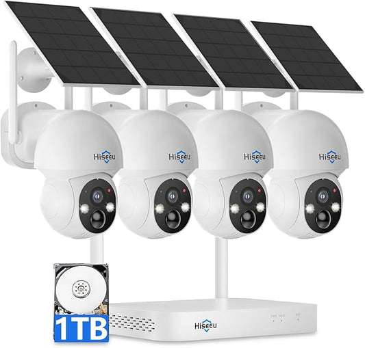 Hiseeu Solar Camera Wireless Outdoor, Home Security Camera System, 2.4G & 5G by Hiseeu