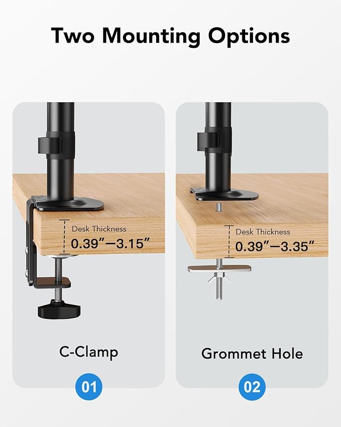 HUANUO Dual Monitor Mount up to 32 inches Screens, Taller Monitor Stand Hold - Image 7