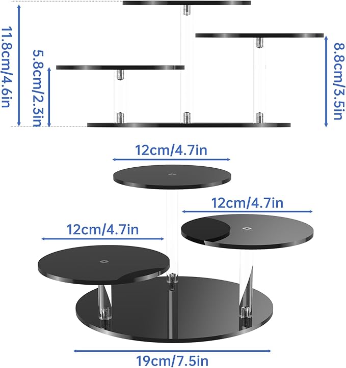 NiHome Black Acrylic Display Stand - Image 3