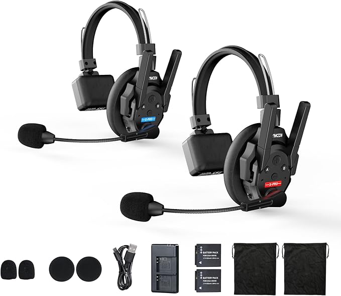 SYNCO XTALK XPRO2 Wireless Intercom Headset System, 2 Person 2.4GHz Wireless by SYNCO