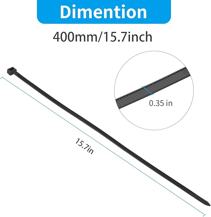XINGO 16 inch White Large Zip Ties Heavy Duty 100 Pack, 200 LBS Ultra Strong - Image 2