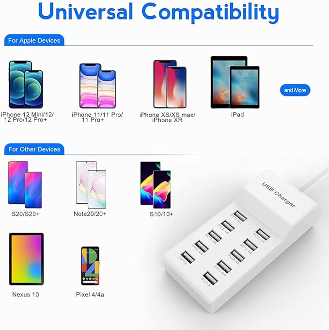 10-Port USB Wall Charger Station - Image 4