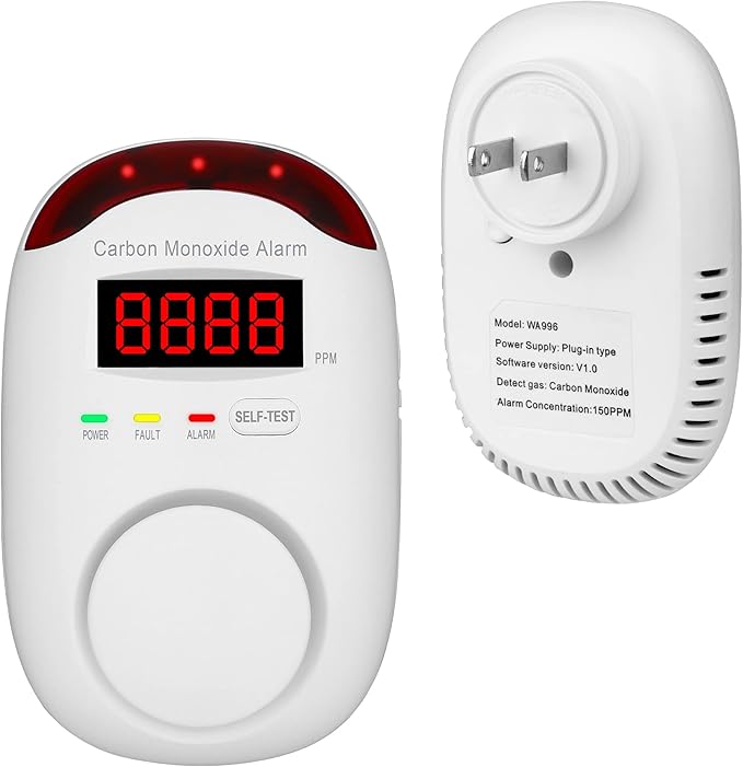 Carbon Monoxide Detector Insertion, Vzmcov CO Detector, LED Display Screen - Image 3