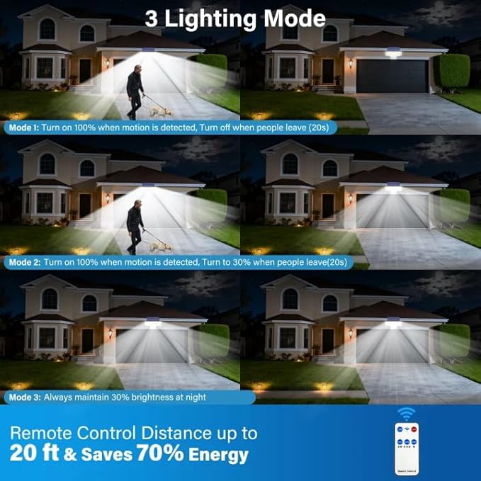 Adewalk Solar Lights Outdoor, 3500LM IP65 Waterproof Solar Street Lights - Image 6