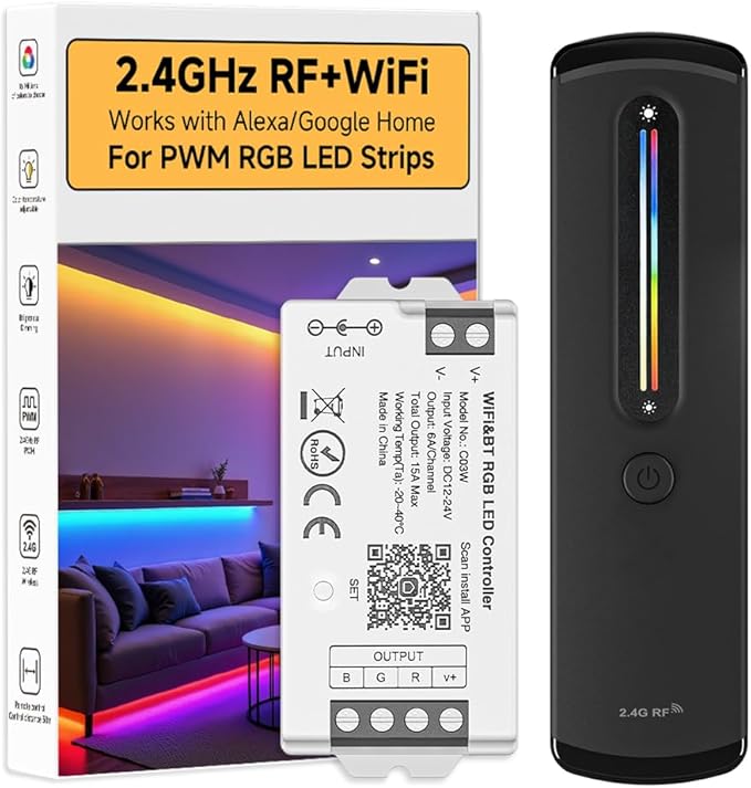 BTF-LIGHTING RF 2.4GHz Wireless Remote RC09RFB & C03W 2.4GHz Tuya WiFi by BTF-LIGHTING