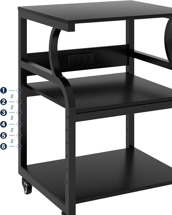 Natwind Large Printer Stand, 3 Tier Rolling Printer Cart - Image 5