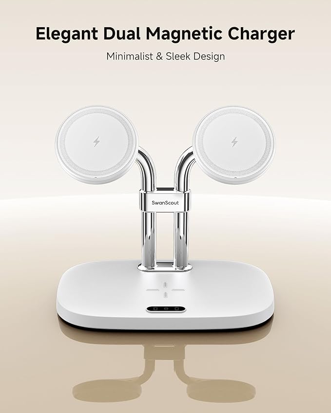 SwanScout Wireless Charger for iPhone Air/17, SwanScout 706M, Dual Magnetic - Image 6