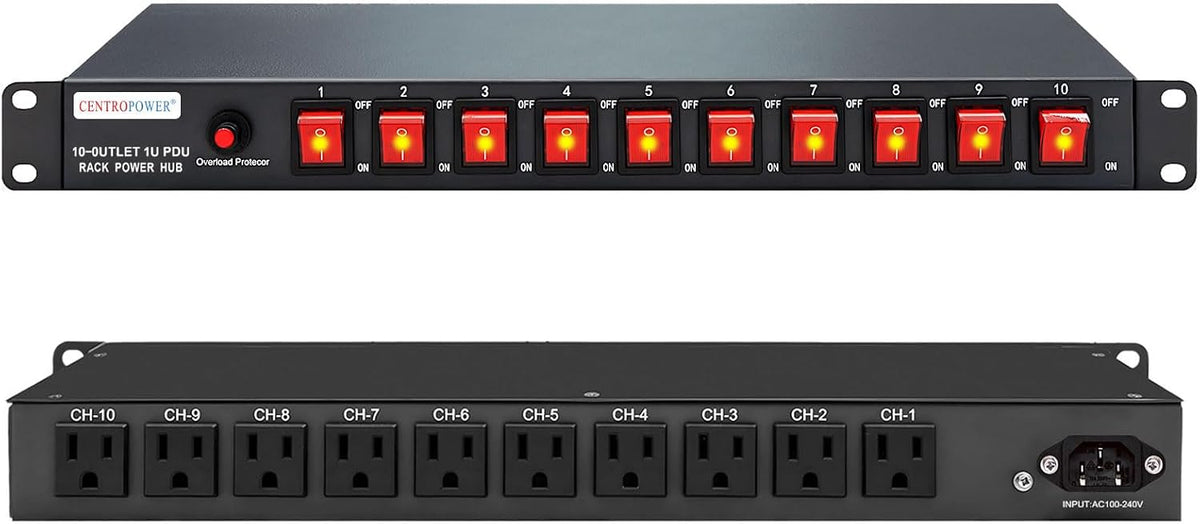 1U PDU Horizontal Rackmount Power Strip