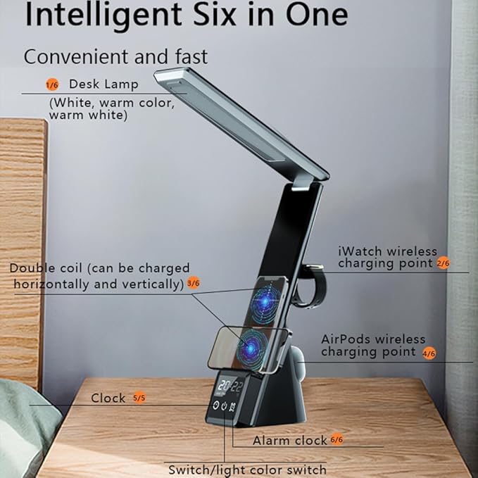 IHAO 6in1 Multifunctional Foldable LED Desk Lamp - Image 7