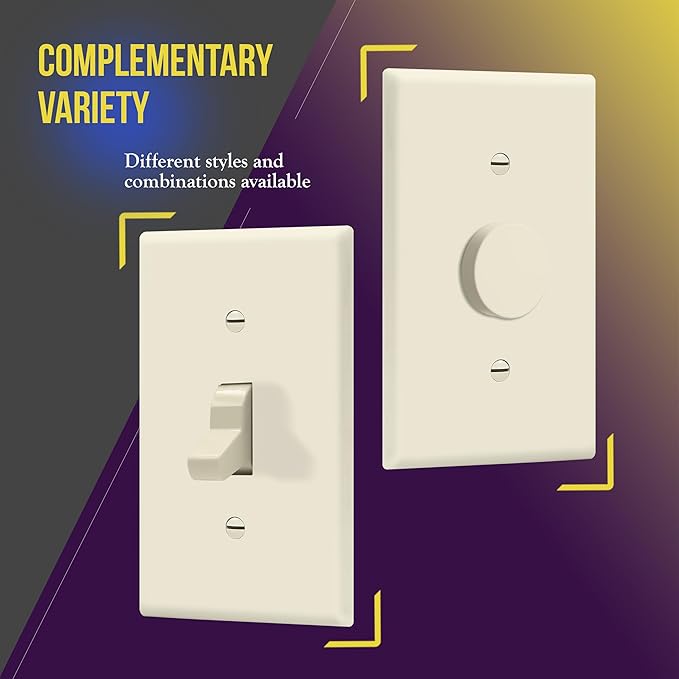 ENERLITES Toggle Switch Wall Plate, Gloss Finish, Size 1-Gang 4.50" x 2.76" - Image 5