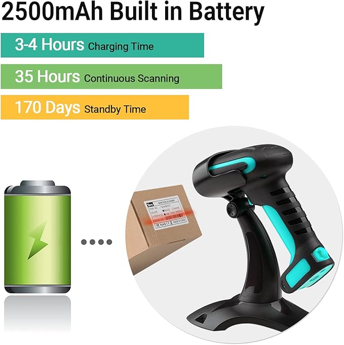 Tera 1D 2D QR Barcode Scanner Wireless - Image 7