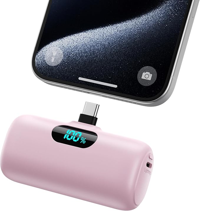 Mini Portable Charger USB C Power Bank, Upgraded 5000mAh PD Fast Charging by HETP