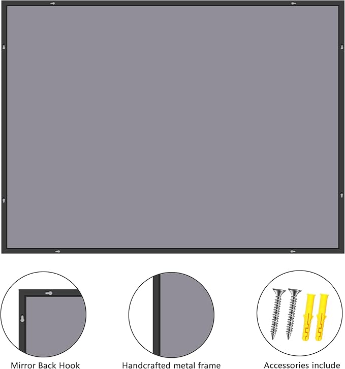 36x50inch Bathroom Mirror, Large Rectangular Wall Mirror - Image 6