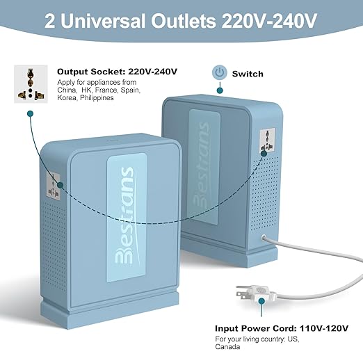 BESTRANS 2000W Step Up Transformer 110v to 220v Converter, Heavy Duty Voltage - Image 3