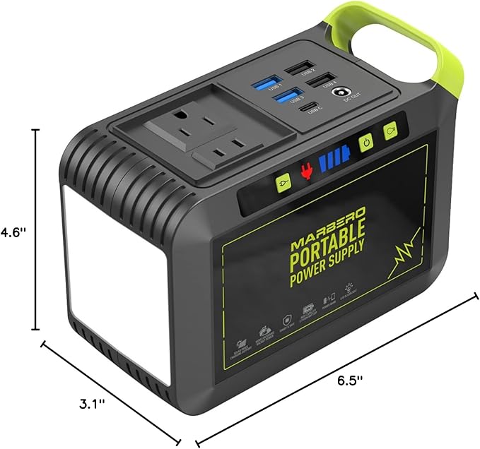 MARBERO Portable Power Station 88Wh Camping Lithium Battery Solar Generator - Image 9