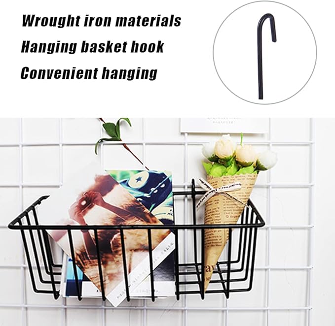 Gddochn 3 Pack Grid Panel Hanging Wire Basket, Storage and Display Basket - Image 4