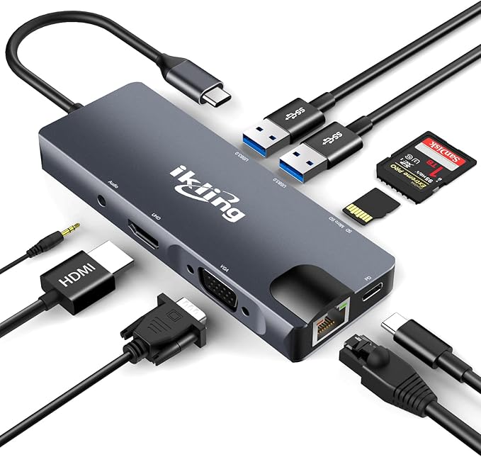 ikling USB C Hub, 9-in-1 USB C Adapter by Unknown