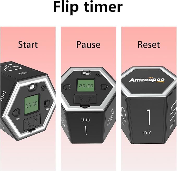 Timer, kitchen timers, magnetic digital visual pomodoro cube countdown timer - Image 3