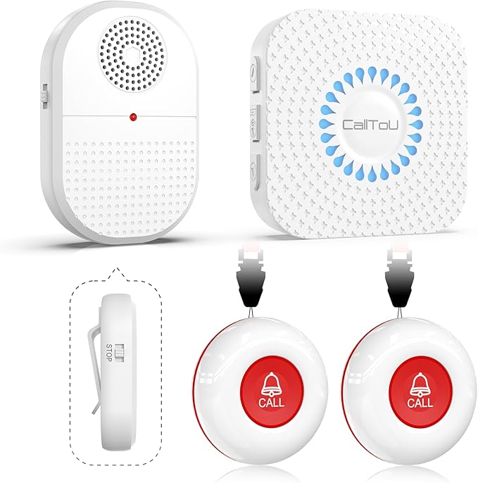 CallToU Wireless Caregiver Pager Waterproof Call Button Vibration Call Button by CallToU