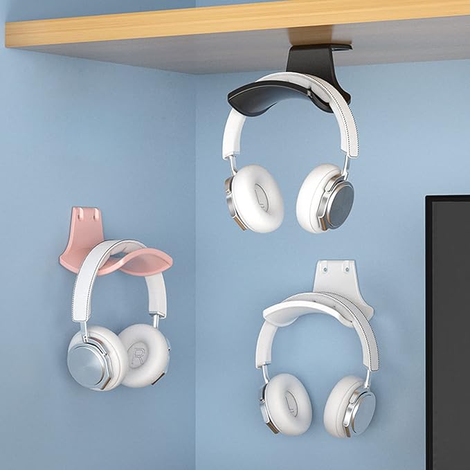 SIROLISA 2-Pack Headphone Stand Hanger Wall Hooks, Save Space Headset Stand - Image 2