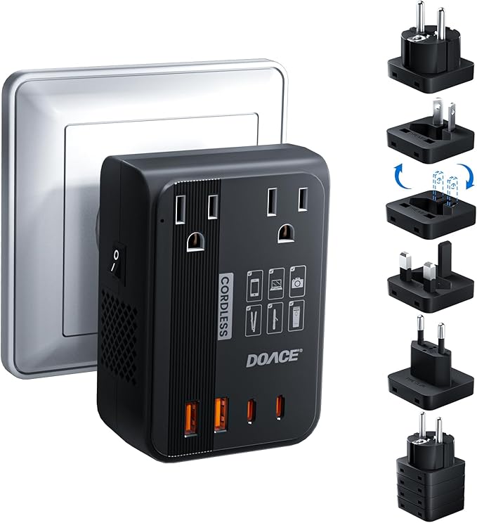 DOACE 350W Voltage Converter US to Europe - 220V to 110V Converter by DOACE
