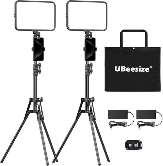 UBeesize 2 Pack LED Video Light Kit, Photography Lighting, Podcast Lighting by UBeesize