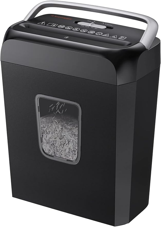 Bonsaii Paper Shredder for Home Use, 3.4 Gal Wastebasket, 6 Sheet Crosscut by bonsaii
