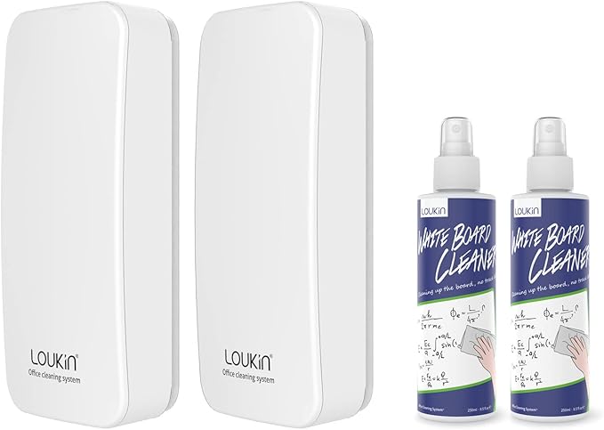 loukin 2 Pack Magnetic Dry Erase Eraser, Glass Board Remover, 3.4 fl oz by LOUKIN