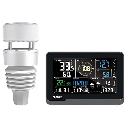 ECOWITT WS3901 Wi-Fi Weather Station Kit, Includes WS3900 7.5'' Colored LCD by ECOWITT