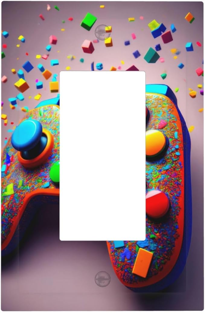Bvtewkhz Videos Game Controller 1 Gang Single Rocker Decorative Light Switch - Image 2