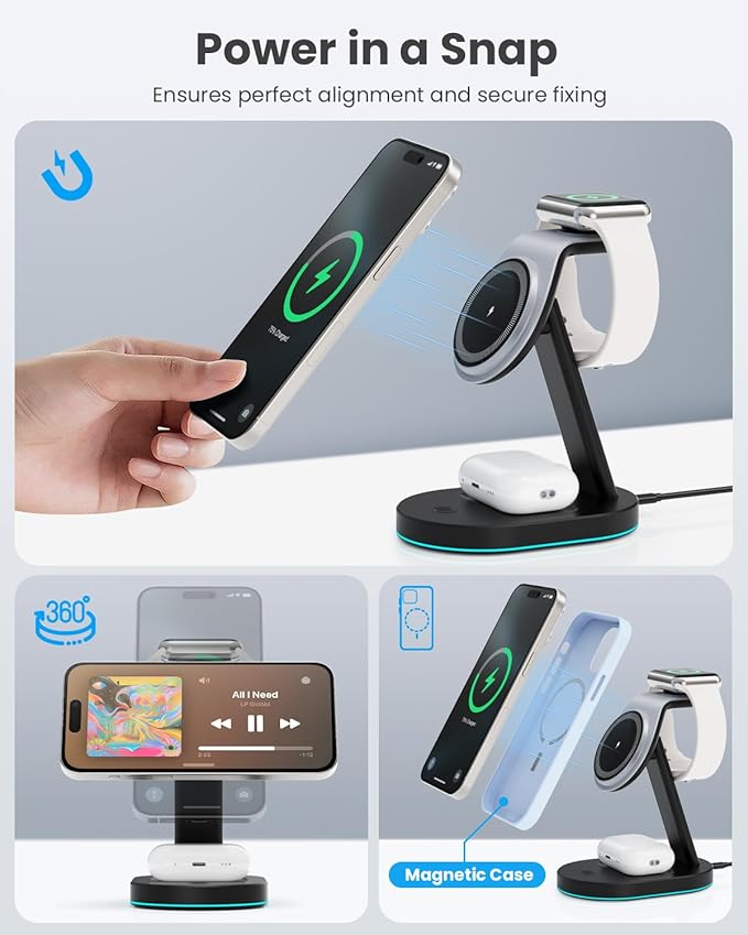 3 in 1 Wireless Charger Charging Station - Image 6