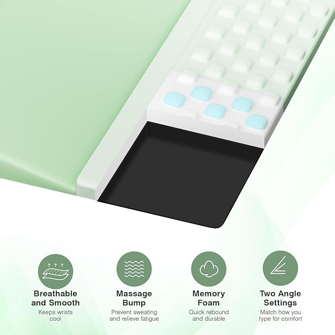 Ospelelf Ergonomic Mouse Pad and Keyboard Stand Wrist Rest Set, Memory Foam - Image 4