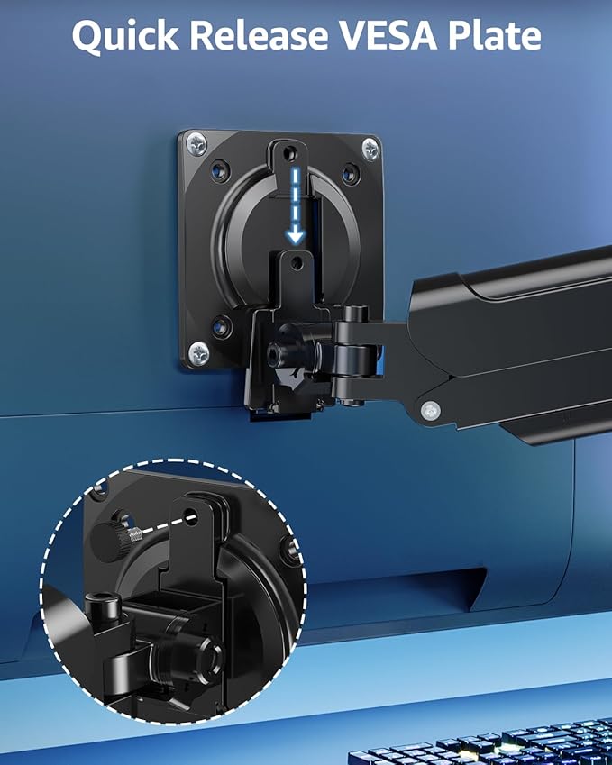 Single Monitor Mount for 32 27 24 22 inch Screen, Monitor Arm Holds 4.4-22 lbs - Image 8
