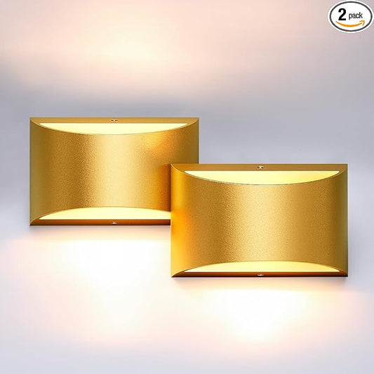 Aipsun Gold Wall Sconce Indoor Wall Lights Hardwired Set of 2 Up and Down Wall by Aipsun