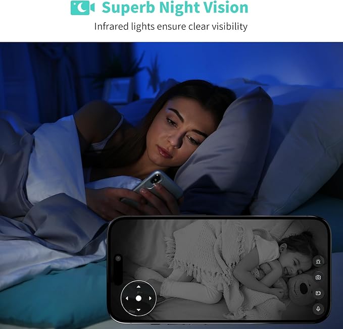 2K Indoor Security Camera, AI Human & Pet Motion, 2.4/5 GHz, 360° Pan Tilt - Image 5