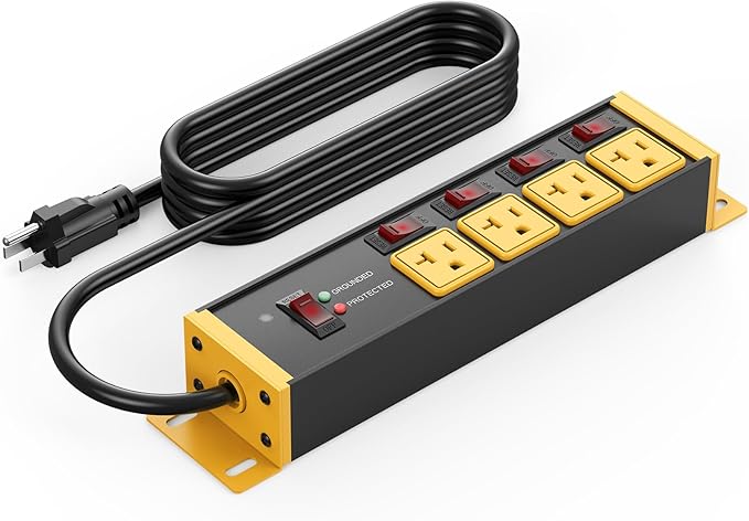 CCCEI Heavy Duty Surge Protector Power Strip 20 Amp Individual Switches. 6FT 12 by CCCEI