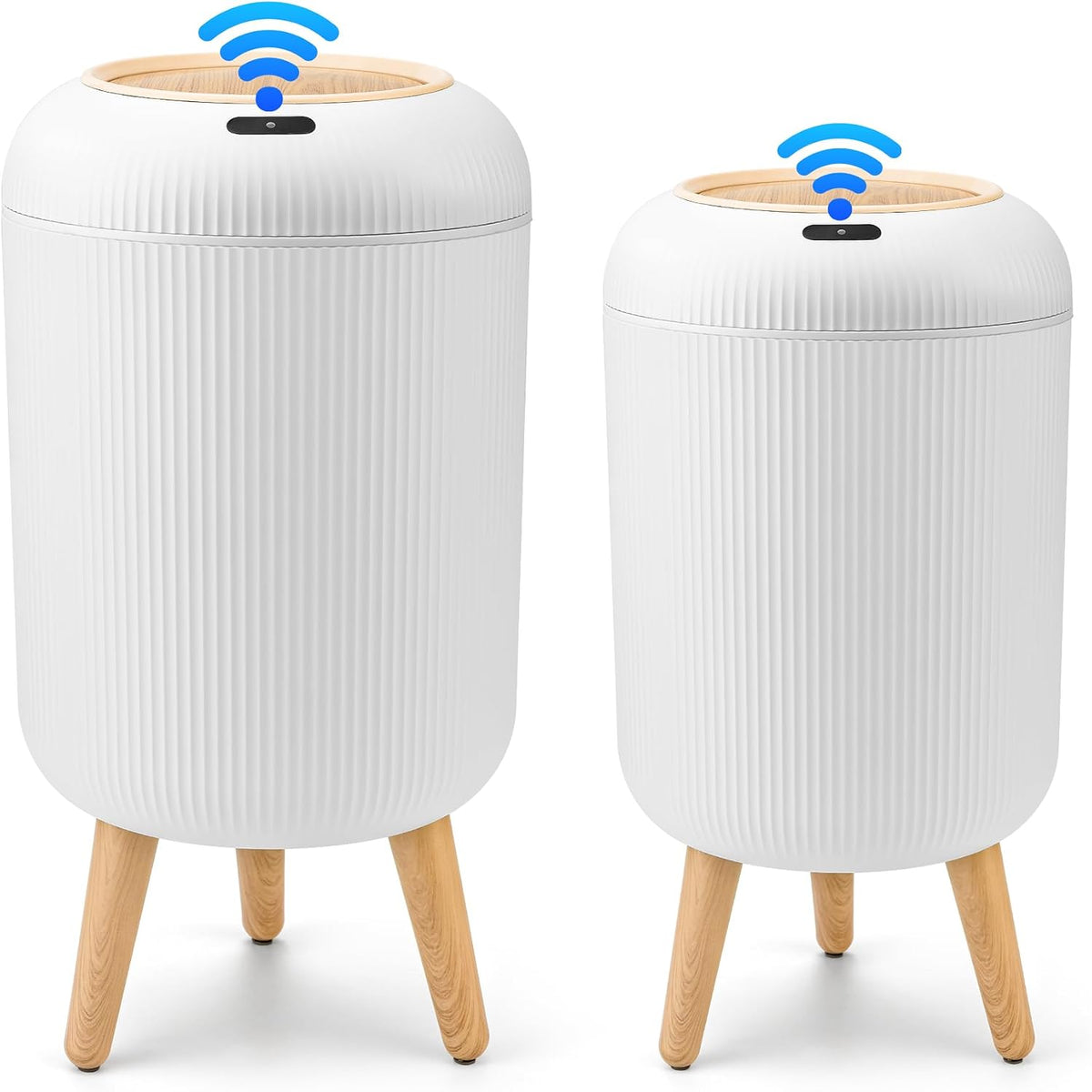 Pukomc 2 Pack Automatic Trash Can 12L /3 Gallon and 10L /2.64 Gallon Bathroom