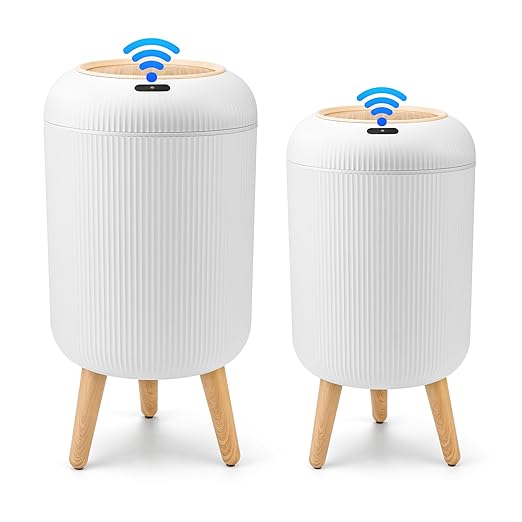 Pukomc 2 Pack Automatic Trash Can 12L /3 Gallon and 10L /2.64 Gallon Bathroom by Pukomc